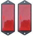 Rectangular Red Screw on Reflectors